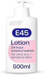 E45 Cream 500 g – E45 Cream for Dry, Irritated Skin  Moisturiser to Soothe Dry & Sensitive Skin – Dermatologically Tested Eczema Dermatitis Cream  Non-Greasy Body Face Hand Cream  Clinically Proven